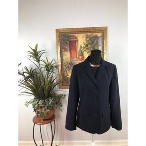 New York & Company Blazer Navy Women's 8 Black Single Vented‎ Clueless Preppy